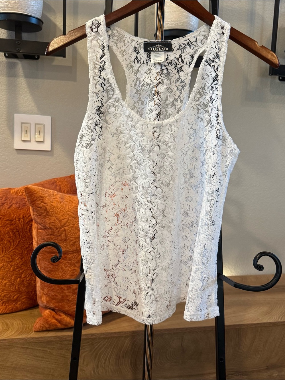 Shoreline White Lace Racerback Camisole